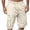 Beige, variant on Cargo Shorts for Men Shorts Casual Solid Cargo Shorts With Multi-Pocket Button Zipper Elastic Waist Knee-Length Workwear Breathable Lightweight Casual Pants
