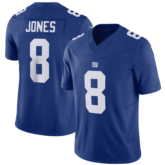 New York Giants Daniel Jones Royal Steam FUSE Men's Exquisite Embroidered Collectible Commemorative Jersey-L
