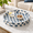 Navy Blue-Round, variant on Navy Blue Round Capiz Shell Decorative Serving Tray with Handles
