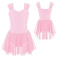 thumbnail image 1 of MSemis Kids Girls Sleeveless Ruched V-Neck Ballet Dance Gymnastic Leotards Dress, 1 of 4