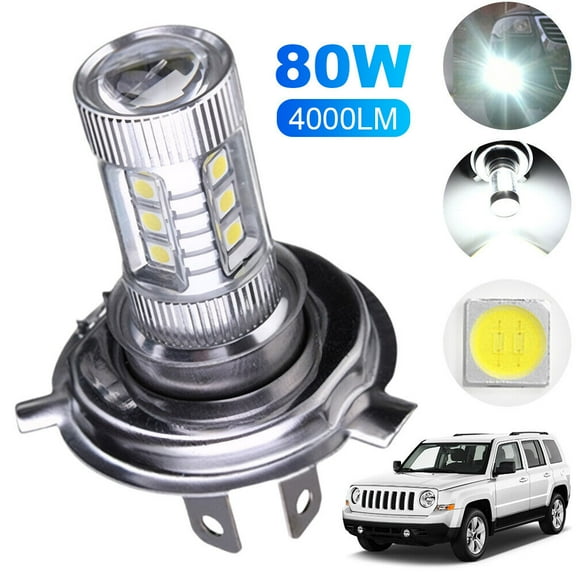 H4 Super White LED Headlight Bulb 6000-6500K High Low Beam Auto Headlight 4000LM