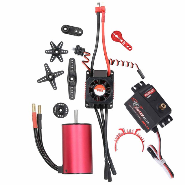 Motor SURPASSHOBBY 3660 3500KV con carcasa de refrigeración 80A ESC 9KG Servo de metal 25T brazo oscilante