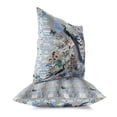 thumbnail image 2 of Peacock Paradise Indoor/Outdoor Pillow with Removable Cover in Gray 26x26, 2 of 6