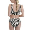thumbnail image 3 of Picia Lilies Flowers Women's High Waisted Bikini Scoop Neck Swimsuit Two Pieces Bathing Suit-Small, 3 of 8