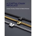 thumbnail image 3 of Bandmax 18'' A-Z Initial Necklace Choker for Men Women Stainless Steel Black 7MM Wide Chunky Letter Pendant Chain Necklace for Gift, 3 of 8