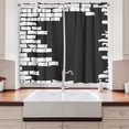 thumbnail image 2 of Ambesonne Urban Graffiti Kitchen Curtains, Chalky Stencil, 55"x39", Charcoal Grey and White, 2 of 3
