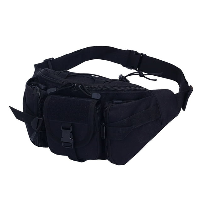 Riñonera deportiva para exteriores, de gran capacidad, impermeable, para ciclismo, viajes, running, multifunción, color negro