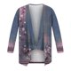 thumbnail image 5 of Puntoco Blusa tipo cárdigan con estampado de bolsillos cómodos informales de manga 3/4 para mujer Puntoco Puntoco-1, 5 of 5