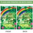 thumbnail image 3 of Happy St. Patrick''s Day Rainbow and Shamrock Decorative Double Sided House Flag 28"x40", 3 of 6
