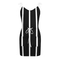 thumbnail image 4 of Spaghetti Strap Dresses for Women Striped Print T-shirt Dress Sleeveless V Neck Tank Dress Waist Dress with Pockets, 4 of 4
