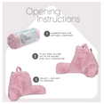 Milliard 18x15 in Memory Foam Reading Pillow with Backrest, Arms, Pink