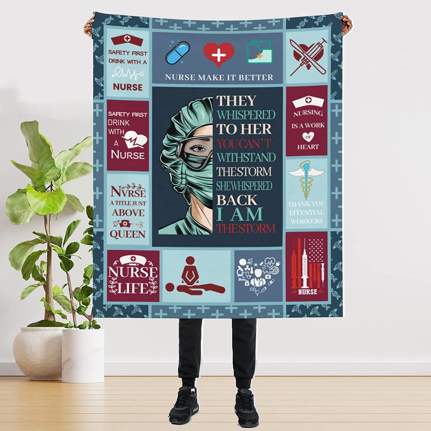 GDAKE Nurse Gifts for Women Nurse Throw Blanket Nurses Week Gifts