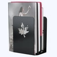 thumbnail image 3 of 1Pair Simple Style Black Book Stand Metal Bookends for School Home Table Decor(Leaf), 3 of 7