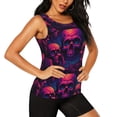 thumbnail image 2 of Lsque Purple-Red Skull Printed Workout Tank Tops for Women, Athletic Sports Tank Tops, Compression Sleeveless Dry Fit Shirts,Sleeveless Yoga Shirt-X-Large, 2 of 9