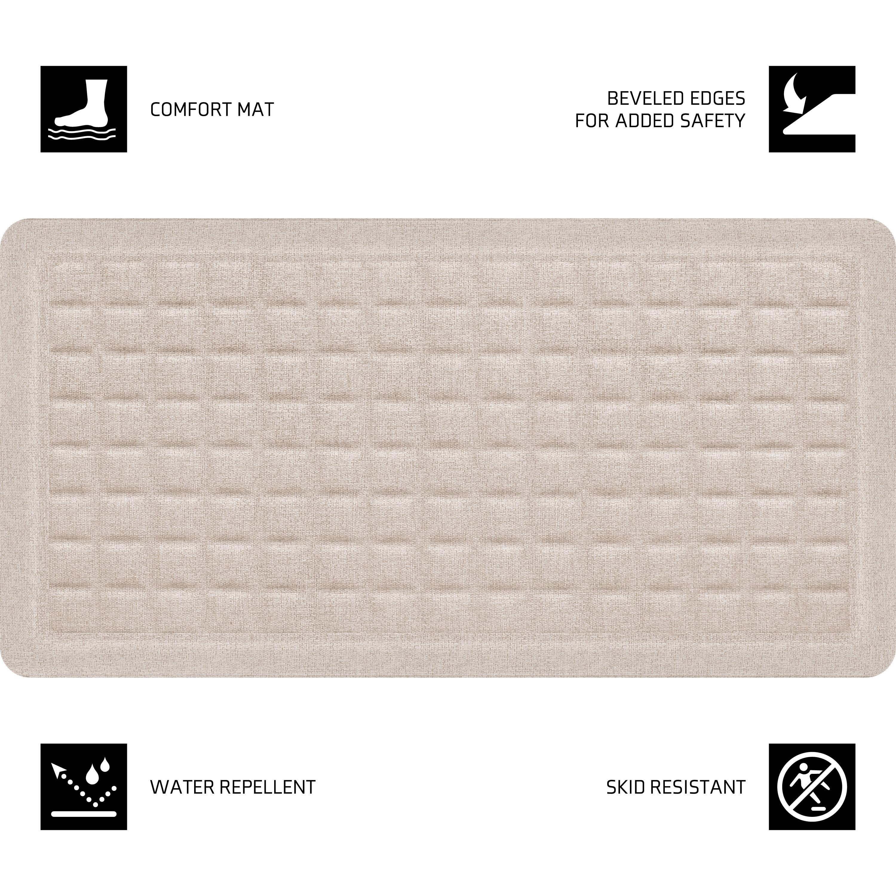 Better Homes & Gardens Gel Comfort Fallon Collection Vanilla Dream 20" x 39" Anti-Fatigue Kitchen Mat