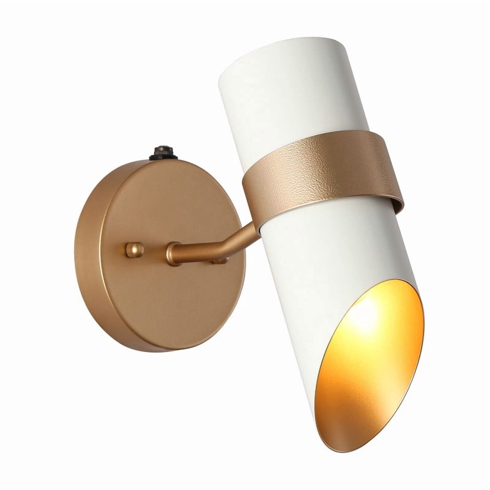 LNC Dusk to Dawn Outdoor Wall Light,10" H Gold White Modern Wall Sconce,Waterproof Metal Exterior Light for Porch,Garage,Entryway
