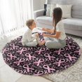 thumbnail image 3 of Breast Cancer Survivor Pink Ribbon Black Round Blanket,Comfortable Soft Flannel Throw Blanket,All Season,Warm Lightweight Blankets for Sofa Bed Couch Living Room Chair 47"x47", 3 of 5
