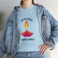 thumbnail image 5 of Festive T-Shirt Lit in Peace, Happy Diwali Unisex Cotton Tee for Men/Women, 5 of 6