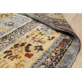 thumbnail image 3 of EORC Blue Handmade Mohair Traditional Angora Oushak Rug, 8'11 x 9'1, 3 of 7