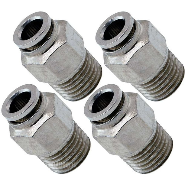 Vixen Air 1/4" NPT Male Push to Connect (PTC) Straight Pneumatic