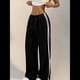 thumbnail image 5 of Pantalones Deportivos Holgados de Pierna para Mujer, Tiro Bajo, Estilo Y2K, con Cordón Ajustable Negro S, 5 of 10