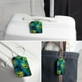 thumbnail image 6 of Square PU Leather Luggage Tags, 2 Pack, with Privacy Cover and Stainless Steel Ring - Suitable for Travel, Backpack, Handbag - Bag Tags, Handbag Tags Peacock Feather, 6 of 7