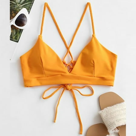 

TANGNADE Plus Size Women tru tops Comfortable Sexy Women Bandage Push-up Bikini Tops Padded Bra Swimsuit Swimwear Beachwear