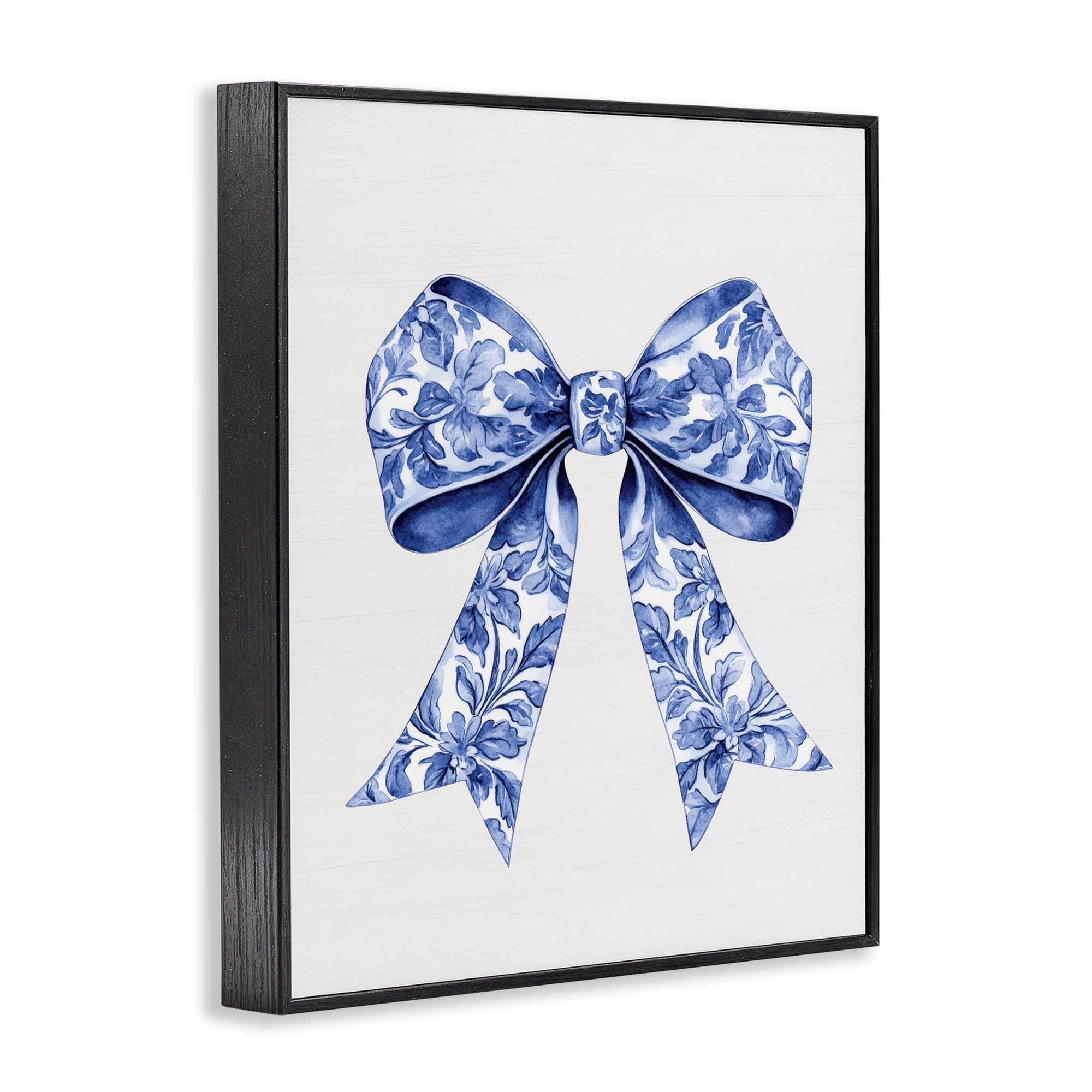 Vintage Toile Flower Ribbon Black Framed Giclee Art, design by Lettered and Lined