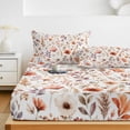 thumbnail image 6 of Twin XL Size Fitted Sheet Set - Fall Flowers 2 Piece Bedding Sets 16" Deep Pocket Fitted Sheet with 1 Pillowcases, Thanksgiving Botanical Blooms Floral Herbs Brushed Microfiber Hotel Bed Sheets, 6 of 9