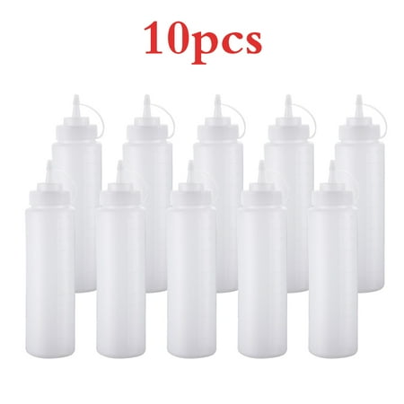 

10pcs 8oz Condiment Bottles With Cap Seasoning Dispensers 250ml Sauces Olive Bottles Bottle Kitchen Gadget