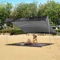 thumbnail image 6 of Portable Beach Tent Sun Shelter With Ground Pegs Water And Wind Resistant Sun Shade Canopy Angle Adjustable White Outline Daisies, 6 of 7