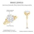 thumbnail image 6 of Rosec Jewels - Lab Grown Diamond Oval Engagement Ring 2 Carat - Big Diamond Celtic Knot Ring (7x9 mm, Ef-Vs Quality), 18K Yellow Gold, US 9.00, 6 of 7