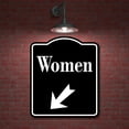 thumbnail image 2 of Women 45 Degree Down Left Arrow BLACK Aluminum Composite Sign, 15"x18", 2 of 9