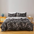 thumbnail image 5 of Black Queen Duvet Cover Sets - Breathable and Utrl Soft Bedding Comforter Cover, Home Decor, 100% Microfiber, 3 Pcs, Zipper Closure, Reversible Marble Design, 5 of 9