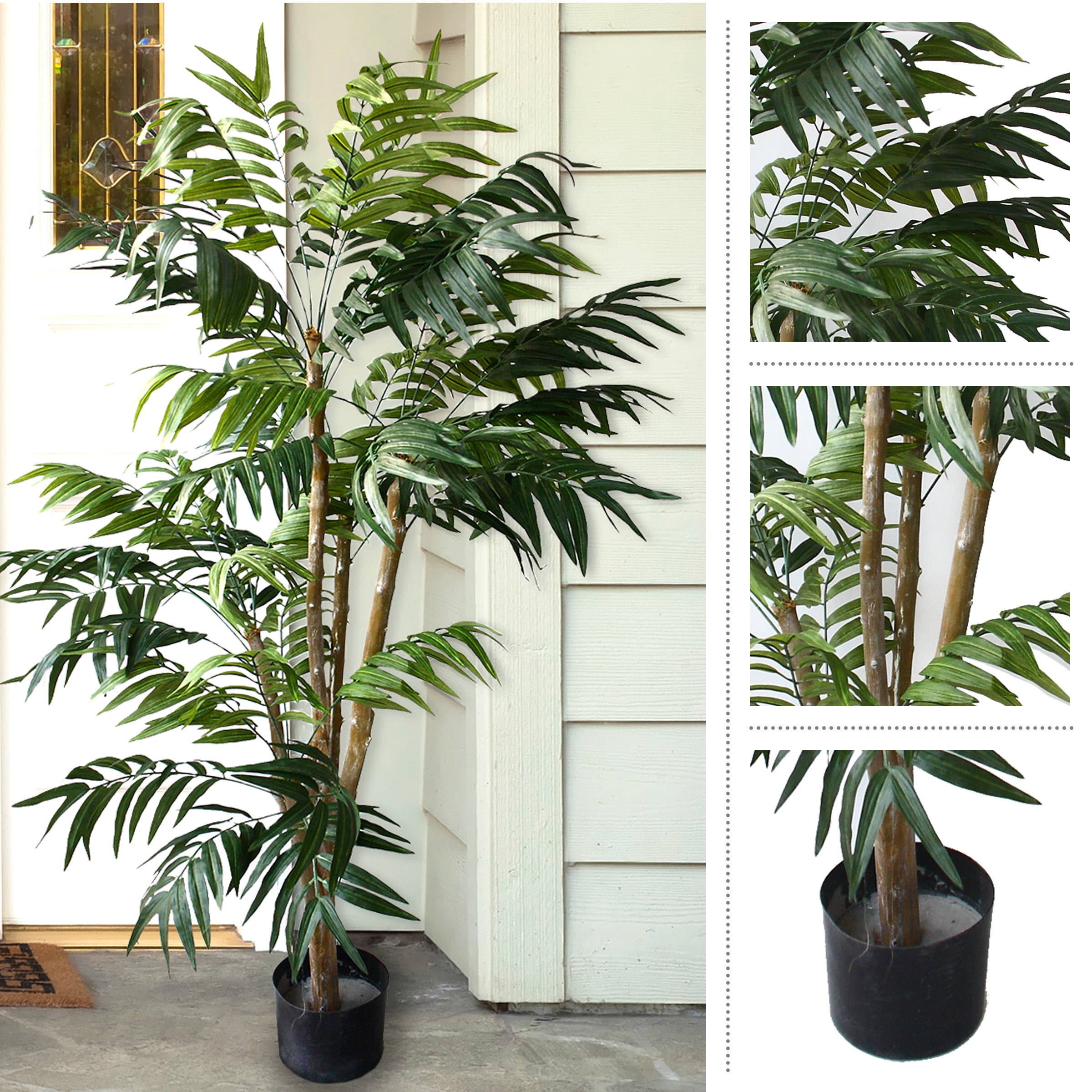 Pure Garden 5-Foot Artificial Palm Tree – Potted Tropical Fake Plant