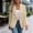 Khaki, variant on Hvot&aat Women's Tweed Blazers Business Casual Long Sleeve Double Breasted Open Front Jackets Solid Color Work Suits