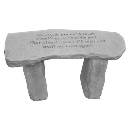 Style Backless Bench - Kay Berry Goodbyes are Not Forever Backless Garden Bench - 29 in. Cast Stone
