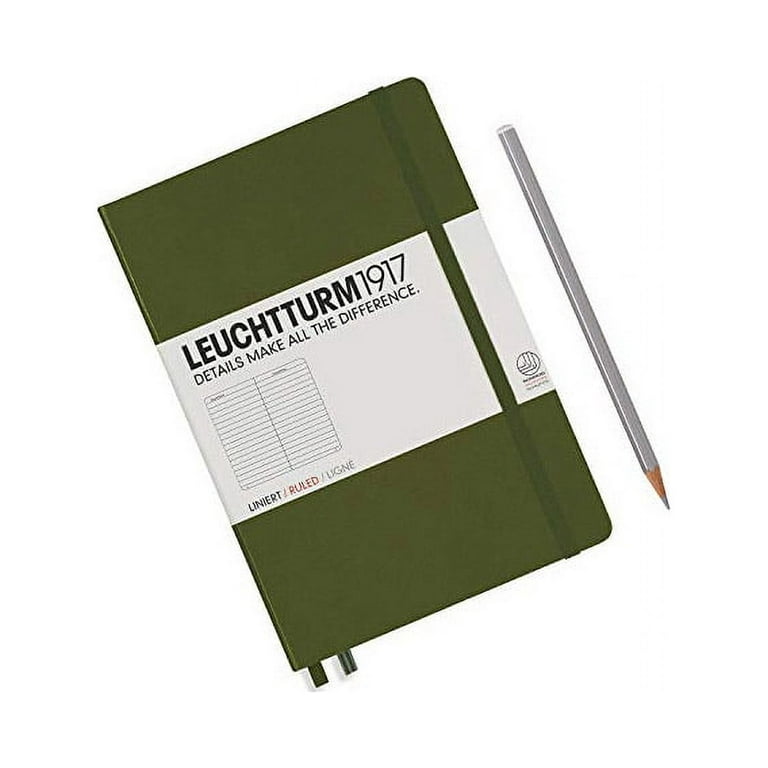Leuchtturm1917, Medium (A5) Size Notebook, 249 pages, dotted, Army by  Lighthouse Publications