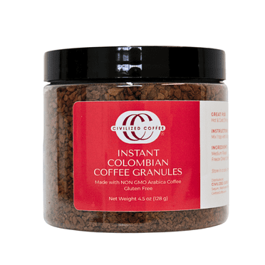 Civilized Coffee Instant Coffee Granules, Colombian Coffee Classic Roast, Non-GMO (4.5 oz)