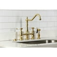 thumbnail image 4 of Kingston Brass KS1277BPLBS Bel-Air Bridge Kitchen Faucet with Brass Side Sprayer, Brushed Brass, 4 of 6