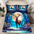 thumbnail image 2 of Homewish Brown Deer Elk Twin Sheet Sets,Woodland Animal Twin Fitted Sheet,Colorful Flower Floral Flat Sheet For Teens,Super Cozy Room Decor,3pcs, 2 of 7