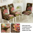 thumbnail image 5 of Decorative Bohemian Paisley Dining Chair Covers 4 Pack with Vintage Floral Ethnic Retro Pattern Washable Polyester Stretch Slipcovers Removable Protector for Classic Dining Room, 5 of 7