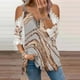 thumbnail image 2 of Elegante mujer casual cremallera cuello impresión blusa encaje manga corta camiseta verano Tops OAVQHLG3B Store  lin121212, 2 of 4