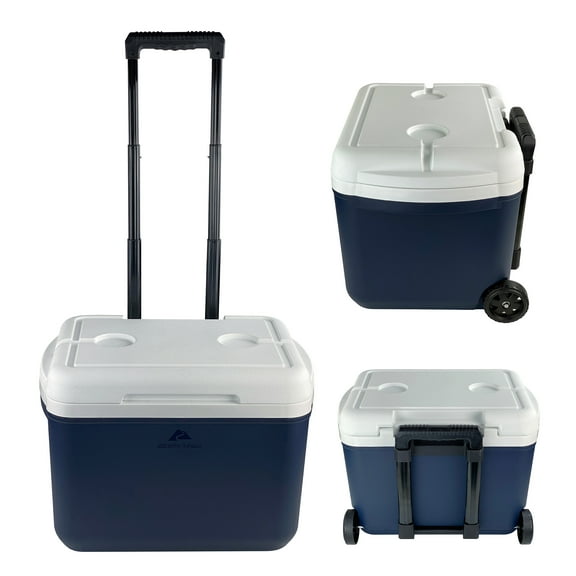 Ozark Trail 30 Quart Capacity Hard Side Wheeled Cooler, 42-Can, Blue