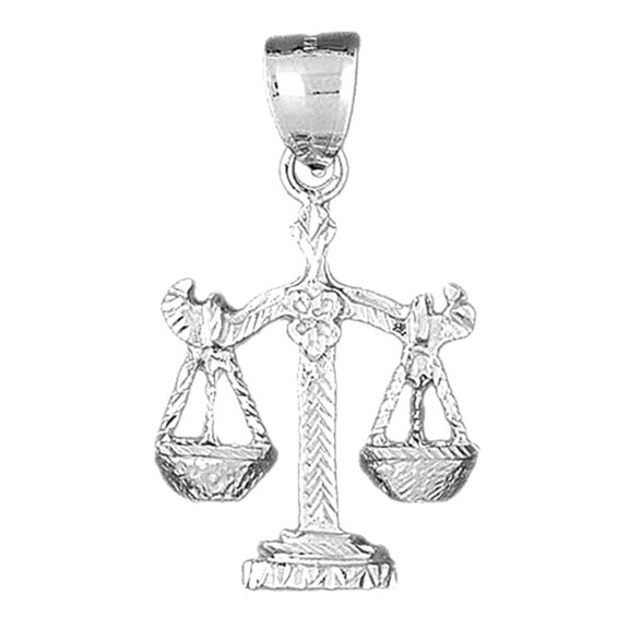18K White Gold Zodiac - Libra Pendant - 48 mm
