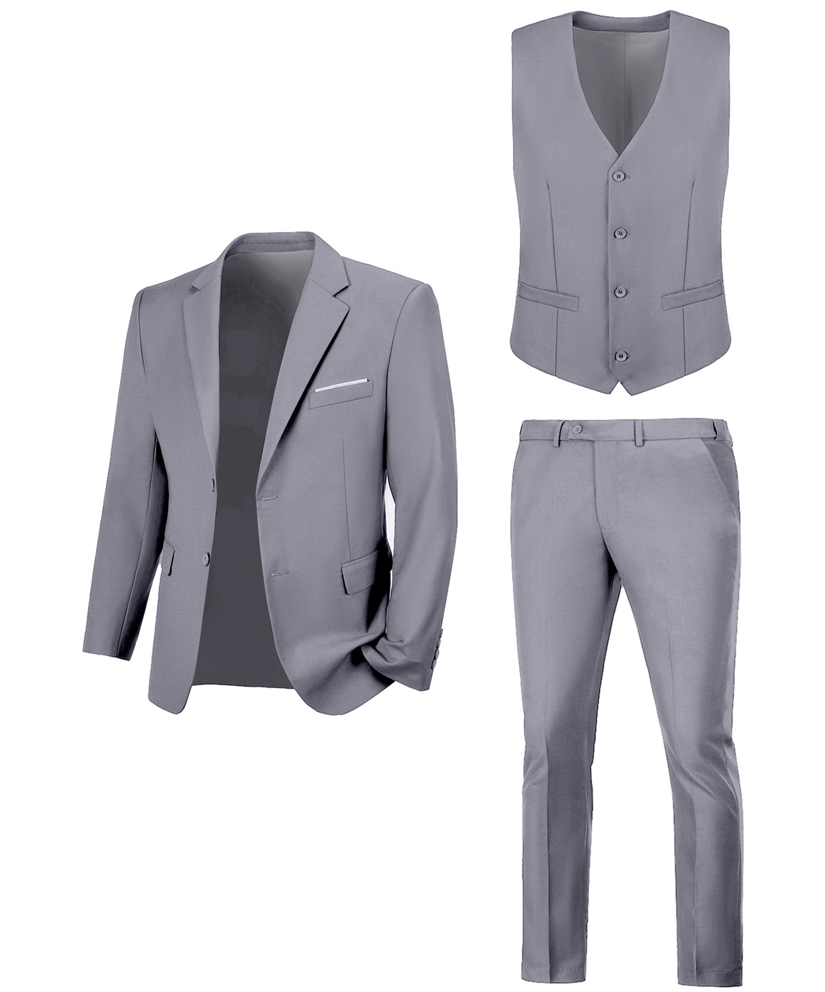 Men's Slim Fit Suit Set Business Formal Jacket Vest Pants for Wedding  Tuxedo 3 Piece Black : Clothing, Shoes & Jewelry - Amazon.com