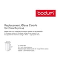 thumbnail image 2 of Bodum Spare Glass Carafe for French Press Coffee Maker, 12-Ounce (3 Cup), 12 Oz., Clear, 2 of 2