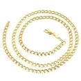 thumbnail image 2 of 10K Yellow Gold Hollow Italy Cuban Curb Chain Necklace with Lobster Clasp 4.5mm Wide 18 Long, 2 of 3