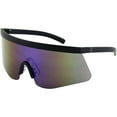 thumbnail image 4 of Oversized Super Shield Rainbow Mirrored Lens Semi Rimless Style Sunglasses, 4 of 12