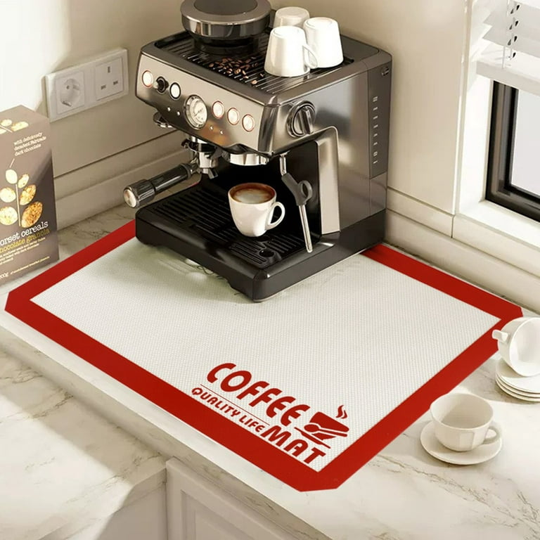 Coffee Mat Silicone Anti-slip Kitchen Draining Mat Coffee Machine Pad  Placemats Drain Pads 